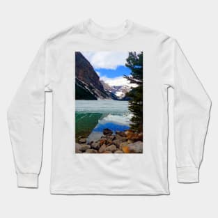 Lake Louise Victoria Glacier Alberta Canada Long Sleeve T-Shirt